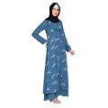 Designer Shrug with Inner abaya- French Blue